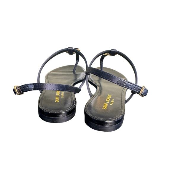 Saint Laurent NIB Cassandra Flat Sandals in Patriot Navy Size 39.5 - Picture 3 of 13